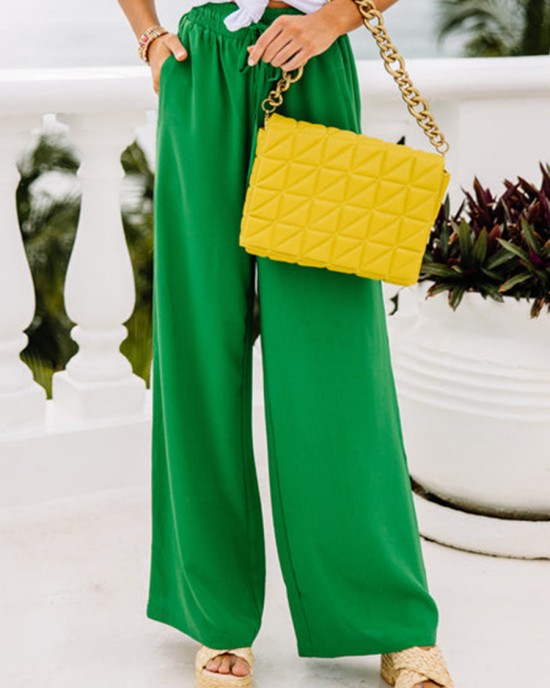 Green Wide Leg Pants