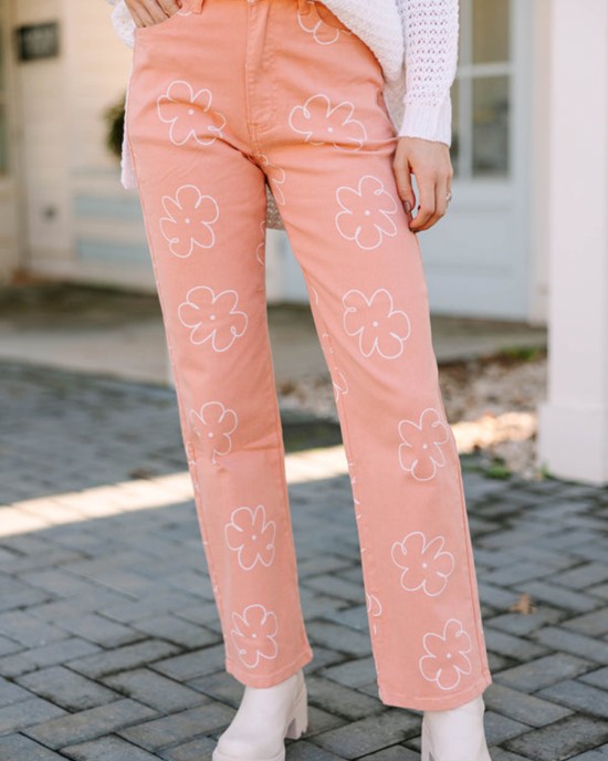 Pink Floral Pants