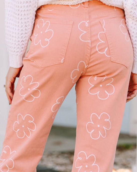 Pink Floral Pants