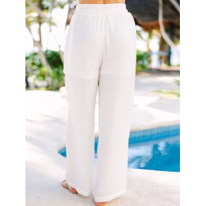 Relaxed Fun White High Rise Pants