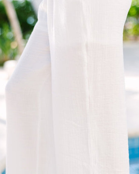 Relaxed Fun White High Rise Pants