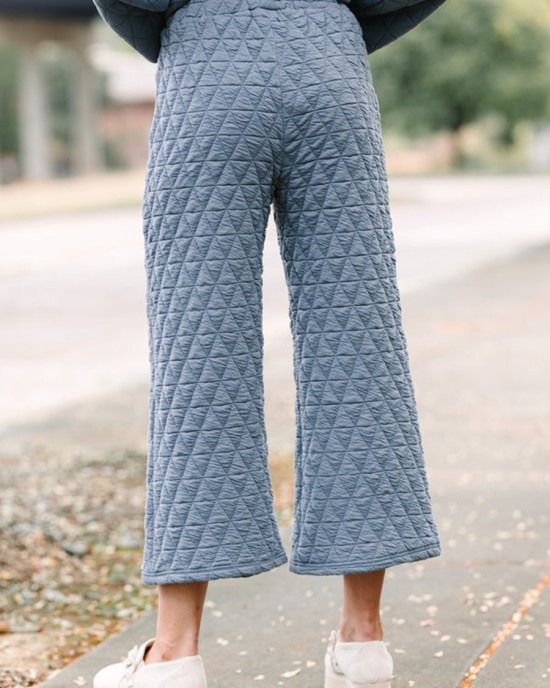 Denim Blue Quilted Pants