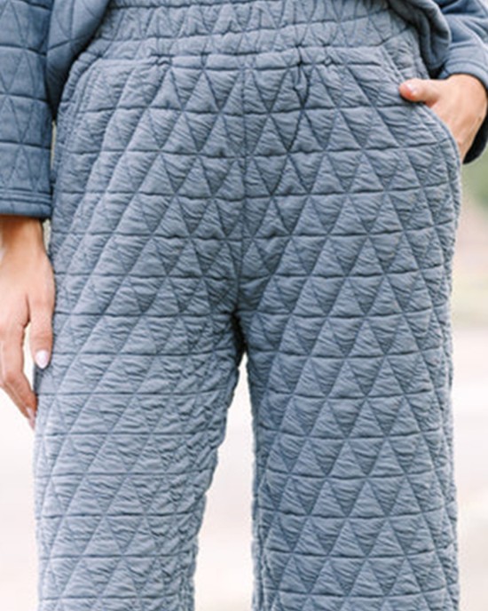 Denim Blue Quilted Pants