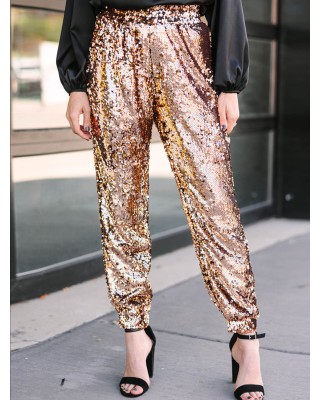 Copper color Sequin Joggers