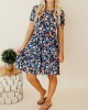 Navy Blue Flower Doll Dress