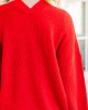 Red Bubble Sleeve Cardigan