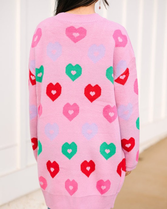 Pink Heart Cardigan