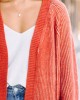 Orange Ribbed Cardigan