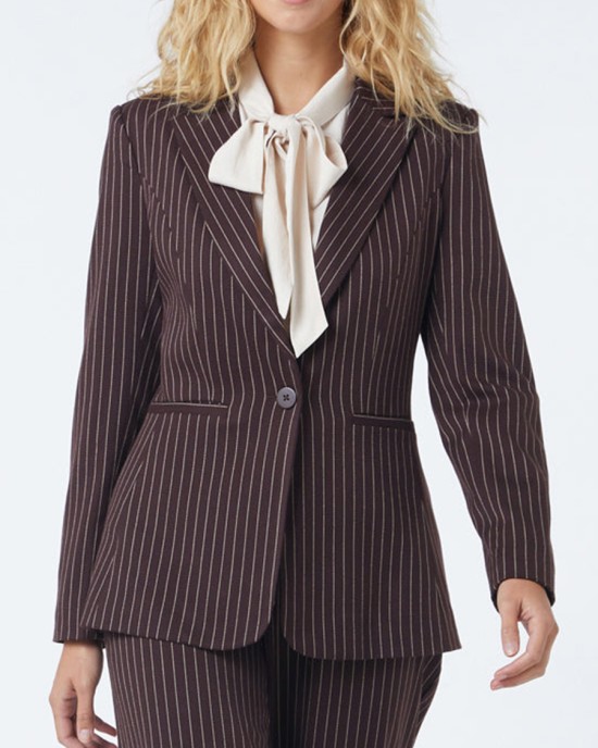 Women's Casual Pinstripe Blazer