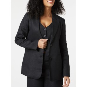 Women's black linen blazer