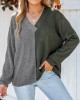 Two-tone ribbed sweatshirt