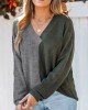 Two-tone ribbed sweatshirt