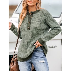 Two-tone drop-sleeve sweater