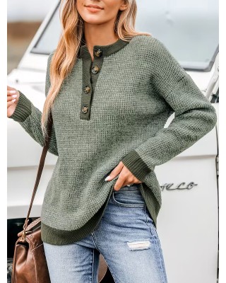 Two-tone drop-sleeve sweater