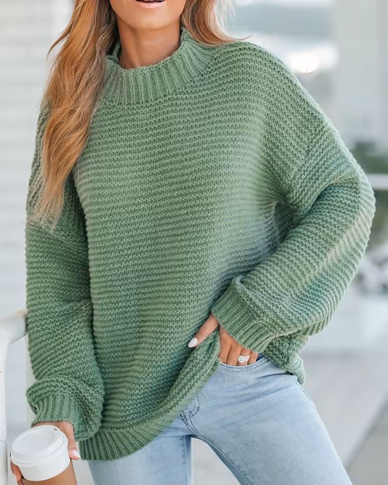 Ribbed turtleneck sweater