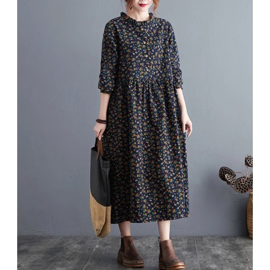 Elegant Midi Long Romantic Party Dress Autumn A-Line Dress Elegant Midi Long Romantic Party Dress Autumn A-Line Dress