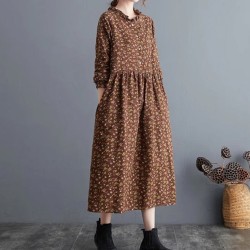 Elegant Midi Long Romantic Party Dress Autumn A-Line Dress