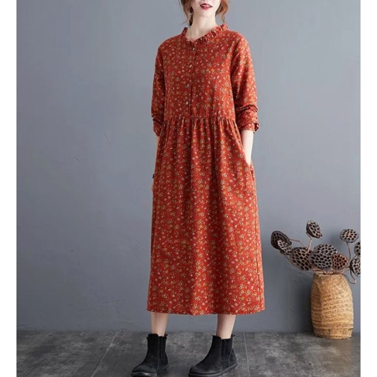 Elegant Midi Long Romantic Party Dress Autumn A-Line Dress Elegant Midi Long Romantic Party Dress Autumn A-Line Dress