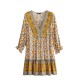 Floral Print Vestido Bohemian Dress