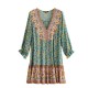 Floral Print Vestido Bohemian Dress