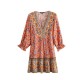 Floral Print Vestido Bohemian Dress