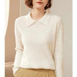 Women's Turn-Down Collar Cardigan Cashmere Sweater Thick Soft Warm Cashmere 