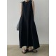 Cotton Linen Sleeveless Women's Long Dresses Solid O-Neck Style Cotton Linen Sleeveless Women's Long Dresses Solid O-Neck Style