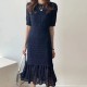 Casual Chic Slim Out Dresses O Neck Short Sleeve Wrap Hip Knitted Dress Casual Chic Slim Out Dresses O Neck Short Sleeve Wrap Hip Knitted Dress