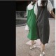 Fashion Cotton Linen Spaghetti Strap Dress Loose Pockets Fashion Cotton Linen Spaghetti Strap Dress Loose Pockets