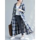 Casual Hooded Trench Coat Long Sleeve Single Breasted Plaid Cotton Office Lady Dress Casual Hooded Trench Coat Long Sleeve Single Breasted Plaid Cotton Office Lady Dress