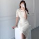 Casual Chic Slim Out Dresses O Neck Short Sleeve Wrap Hip Knitted Dress Casual Chic Slim Out Dresses O Neck Short Sleeve Wrap Hip Knitted Dress
