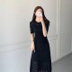 Casual Chic Slim Out Dresses O Neck Short Sleeve Wrap Hip Knitted Dress Casual Chic Slim Out Dresses O Neck Short Sleeve Wrap Hip Knitted Dress