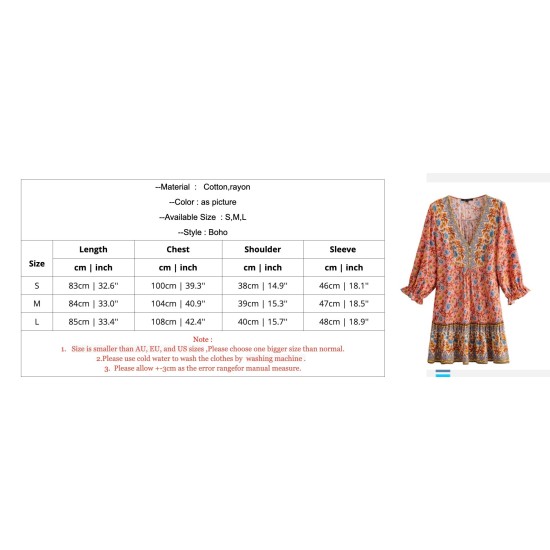 Floral Print Vestido Bohemian Dress