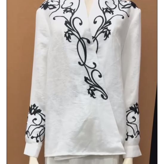 Women's Blouse Embroidered Simple Fashion Long Sleeve Top Women's Blouse Embroidered Simple Fashion Long Sleeve Top