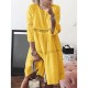 Boho Solid Crew Neck Hollow Out Splice Dress Boho Solid Crew Neck Hollow Out Splice Dress
