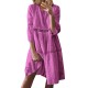 Boho Solid Crew Neck Hollow Out Splice Dress Boho Solid Crew Neck Hollow Out Splice Dress