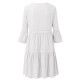 Boho Solid Crew Neck Hollow Out Splice Dress Boho Solid Crew Neck Hollow Out Splice Dress