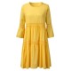 Boho Solid Crew Neck Hollow Out Splice Dress Boho Solid Crew Neck Hollow Out Splice Dress
