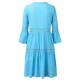 Boho Solid Crew Neck Hollow Out Splice Dress Boho Solid Crew Neck Hollow Out Splice Dress