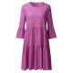 Boho Solid Crew Neck Hollow Out Splice Dress Boho Solid Crew Neck Hollow Out Splice Dress