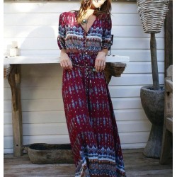 Bohemia Floral Print Long Maxi Dresses