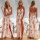 Boho Floral Halter Maxi Long Dress Boho Floral Halter Maxi Long Dress