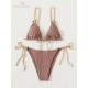 Bikini Set Plain Ring Linked Spaghetti Strap Swimwear Bikini Set Plain Ring Linked Spaghetti Strap Swimwear