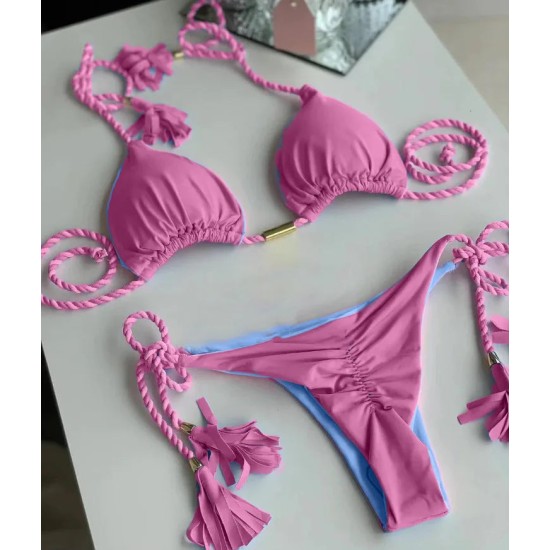 Bikini Zebra Print Two Pieces Swimsuit Thong Bikini Set Bikini Zebra Print Two Pieces Swimsuit Thong Bikini Set