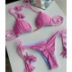 Bikini Zebra Print Two Pieces Swimsuit Thong Bikini Set Bikini Zebra Print Two Pieces Swimsuit Thong Bikini Set