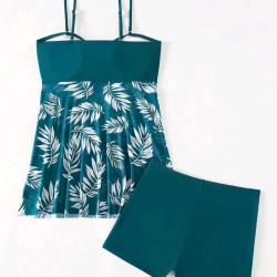 Summer Women Tankini Sets Two Pieces Swimsuit with Shorts Vintage