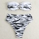 Bandeau High Waist Bikini Swimsuit Zebra Print Two Pieces Bandeau High Waist Bikini Swimsuit Zebra Print Two Pieces