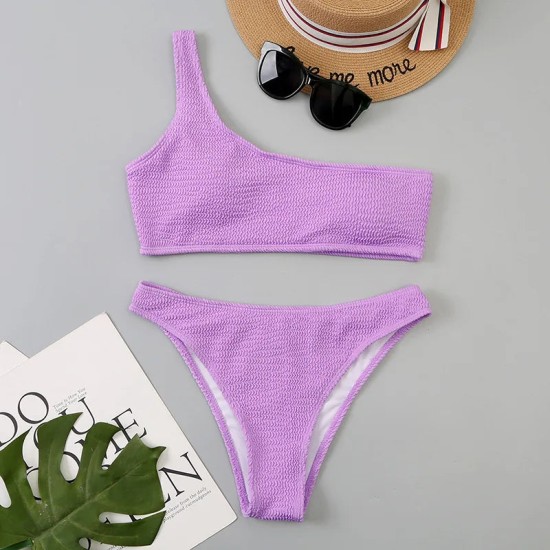 Micro Bikini Brazilian One Shoulder Thong Women High Cut Micro Bikini Brazilian One Shoulder Thong Women High Cut