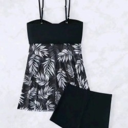Summer Women Tankini Sets Two Pieces Swimsuit with Shorts Vintage