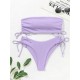 Ribbed Bikini Set for Women Drawstring Side Bandeau Top Ribbed Bikini Set for Women Drawstring Side Bandeau Top